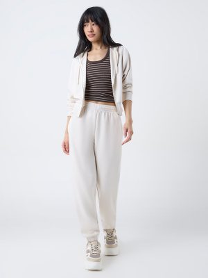 Studiofit Nuoflexx Cream Solid High-Rise Joggers