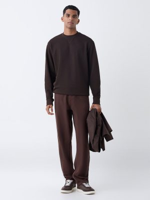 Nuon Brown Relaxed-Fit Mid-Rise Jeans