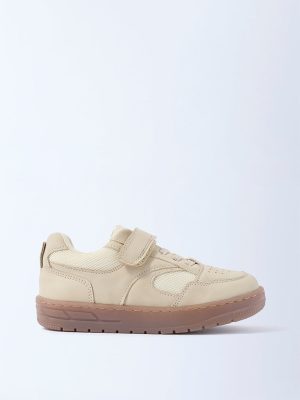 Yellow Beige Perforated Sneakers