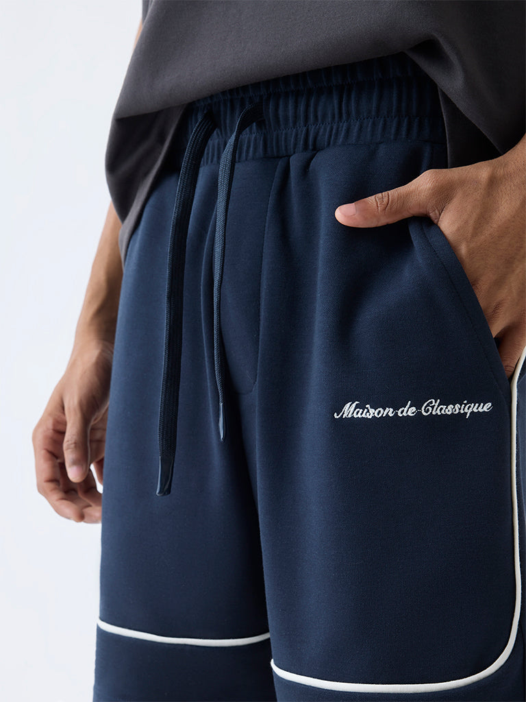 Studiofit Navy Relaxed-Fit Mid-Rise Shorts - Image 3