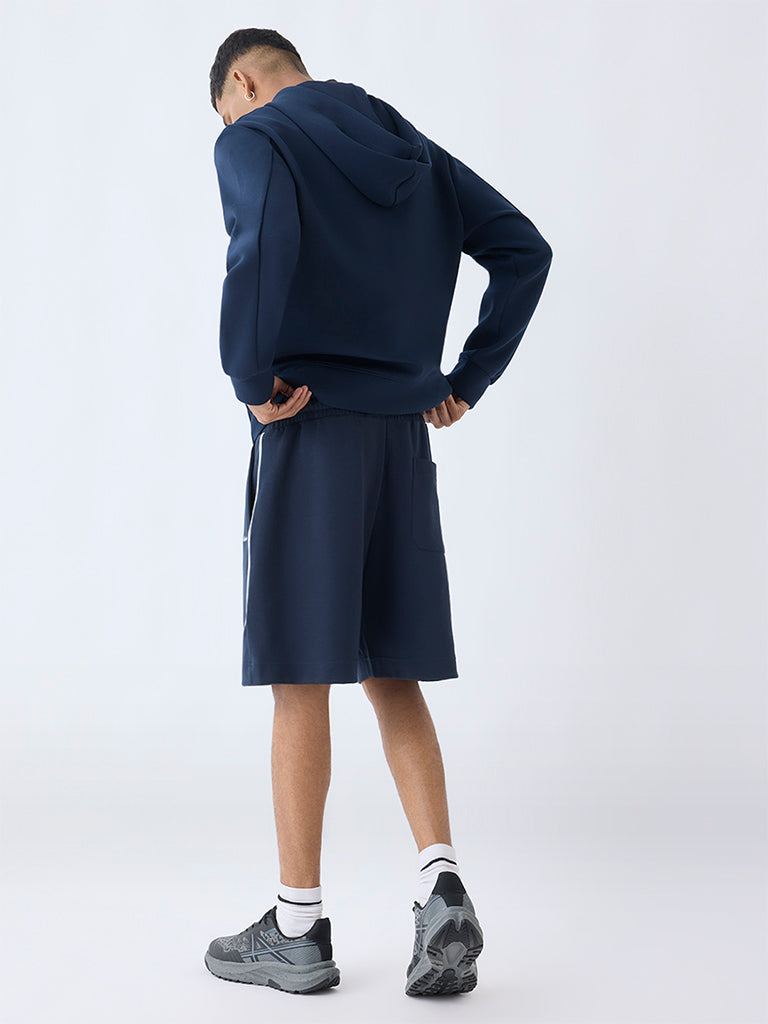 Studiofit Navy Relaxed-Fit Mid-Rise Shorts - Image 4