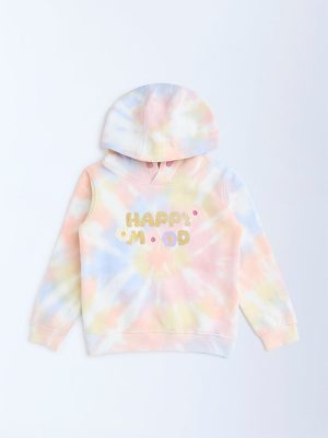 HOP Kids Multicolour Tie-Dye Design Cotton-Blend Hoodie