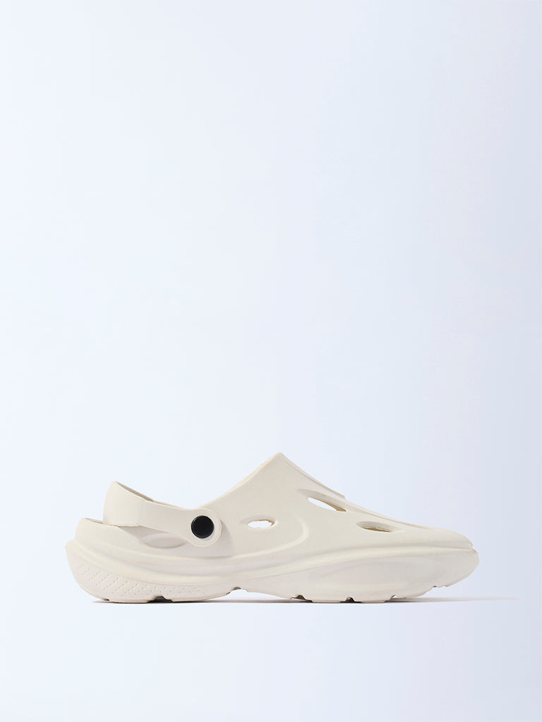 SOLEPLAY Ivory Perforated Clogs