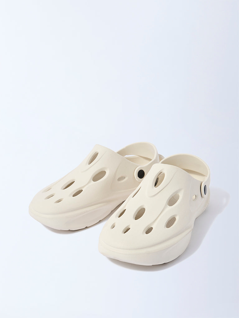 SOLEPLAY Ivory Perforated Clogs - Image 2