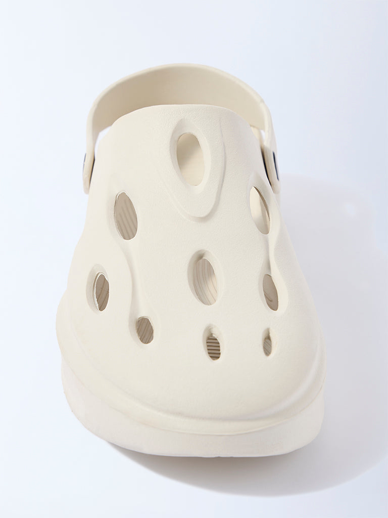 SOLEPLAY Ivory Perforated Clogs - Image 3