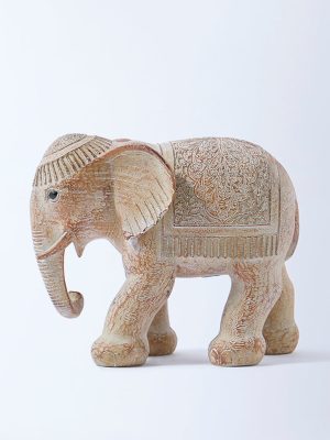 Westside Home Beige Elephant Decorative Object