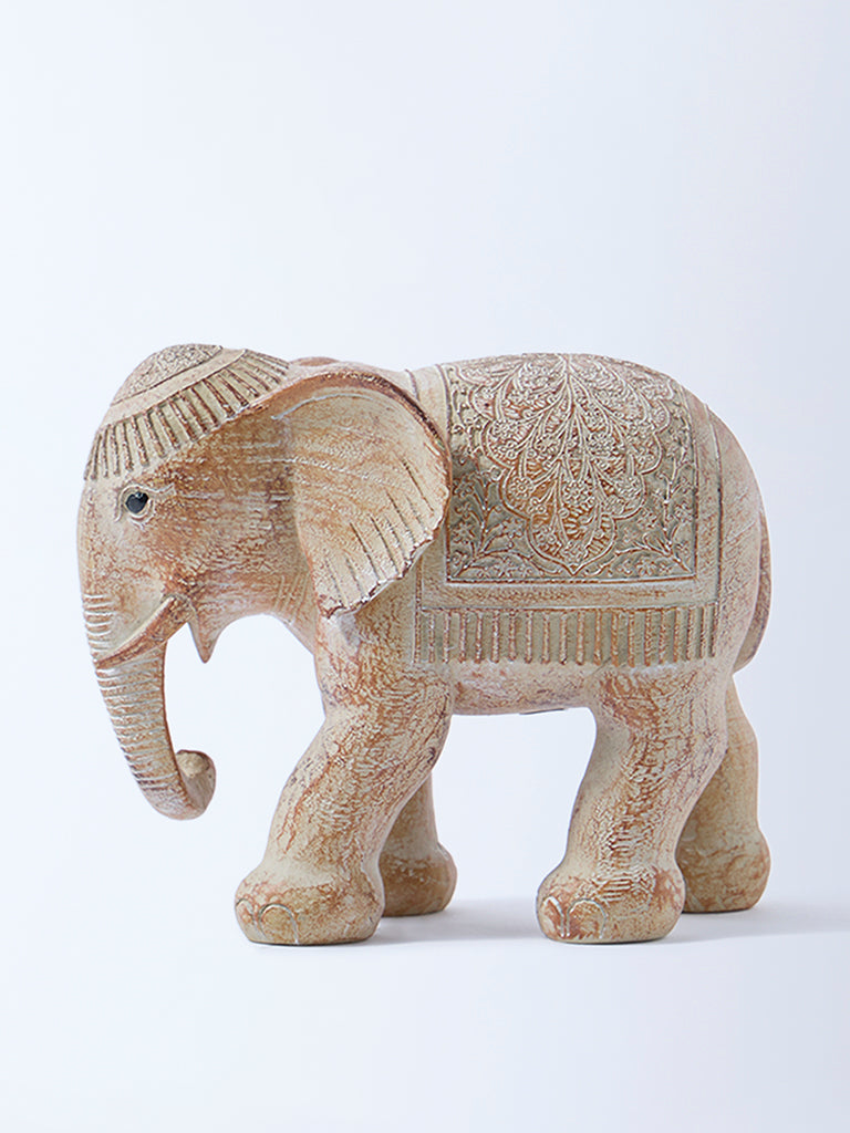Westside Home Beige Elephant Decorative Object