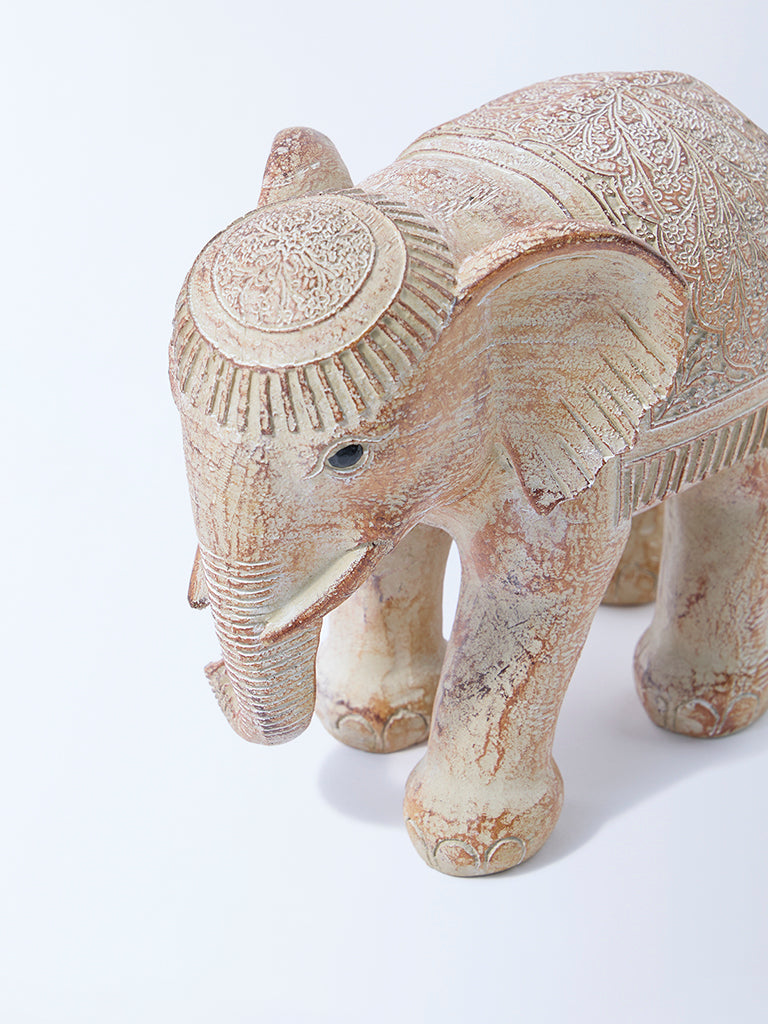 Westside Home Beige Elephant Decorative Object - Image 3