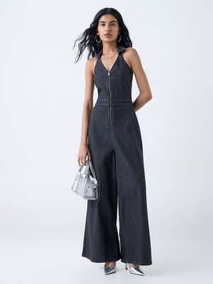 Nuon Black Denim Jumpsuit