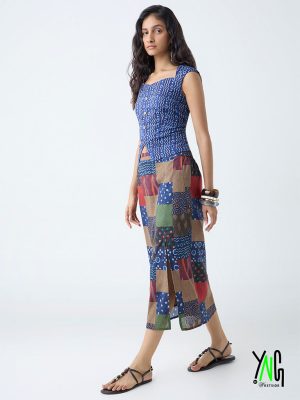 Bombay Paisley Multicolour Patchwork Design Cotton Skirt