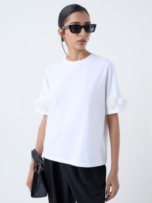 Wardrobe White Rosette T-Shirt