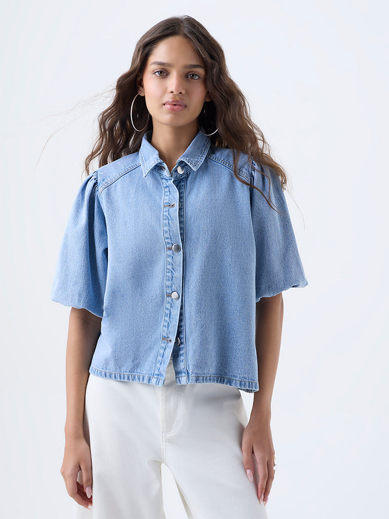 LOV Light Blue Denim Shirt - Image 2