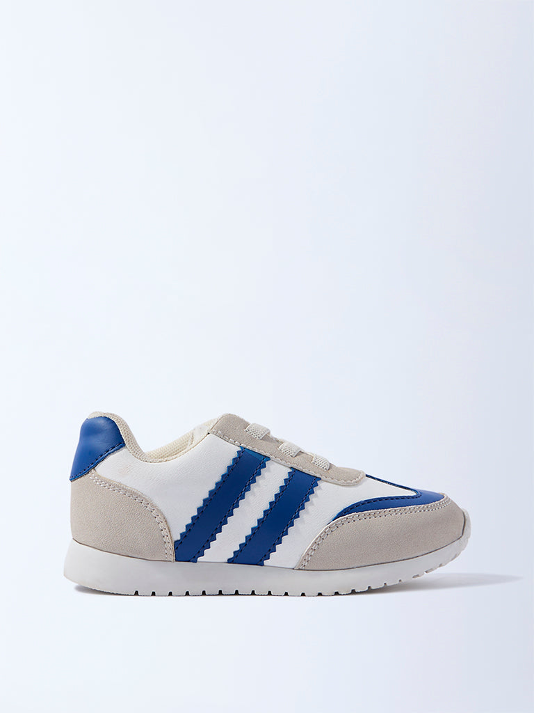 Yellow Blue Colour-Blocked Lace-Up Sneakers