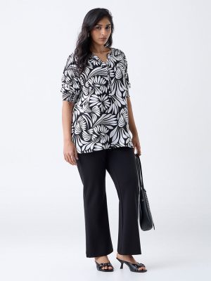 Gia Black Printed Blouse