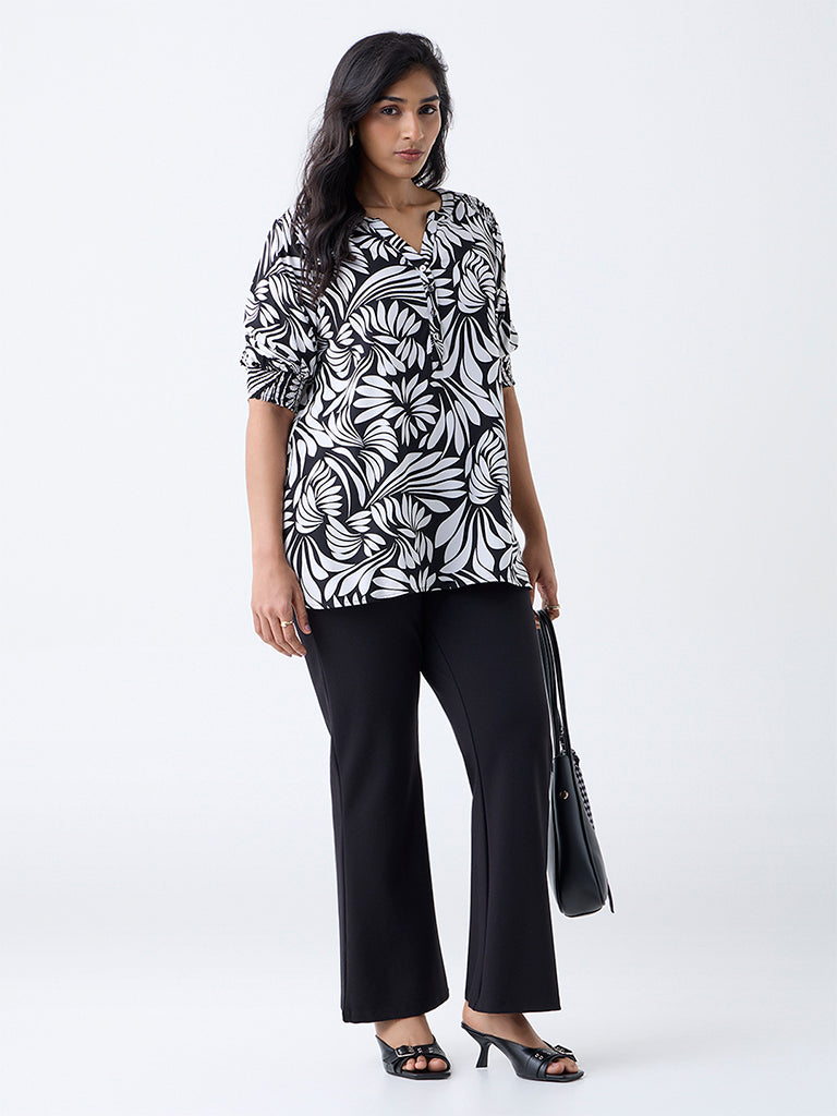 Gia Black Printed Blouse