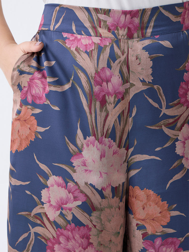 Gia Multicolour Botanical Design High-Rise Pants - Image 3