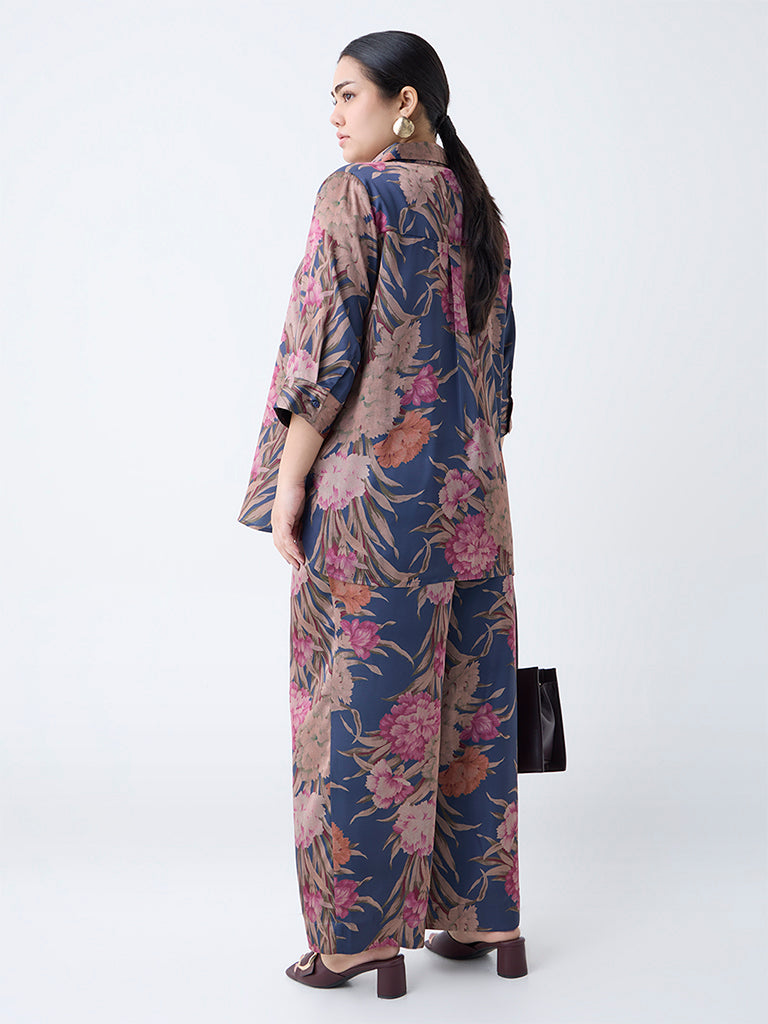 Gia Multicolour Botanical Design High-Rise Pants - Image 4