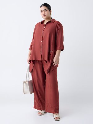 Gia Rust Solid Asymmetric Shirt