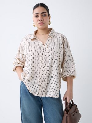 Gia Off-White Polka Dotted Blouse