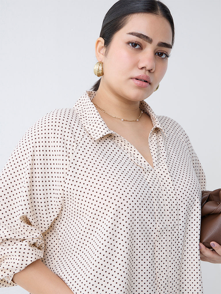 Gia Off-White Polka Dotted Blouse - Image 3