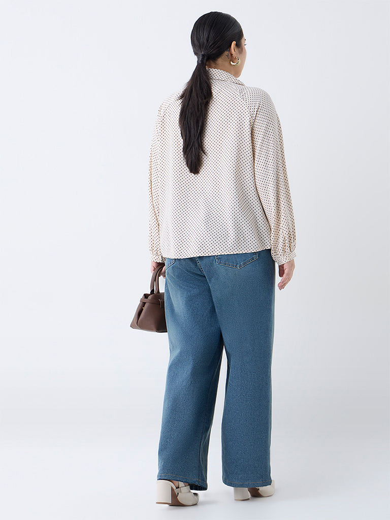 Gia Off-White Polka Dotted Blouse - Image 4