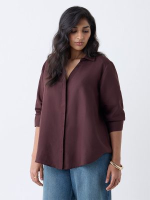 Gia Dark Brown Solid Shirt