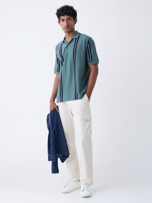 WES Casuals Sage Relaxed Fit Cotton-Blend Polo T-Shirt