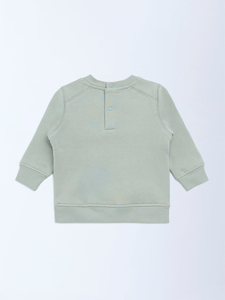 HOP Baby Sage Embroidered Cotton-Blend Sweatshirt - Image 3
