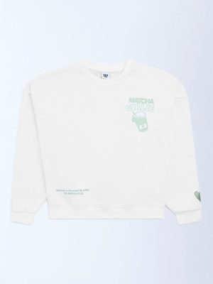 Y&F Kids Off-White Printed Cotton-Blend Sweatshirt