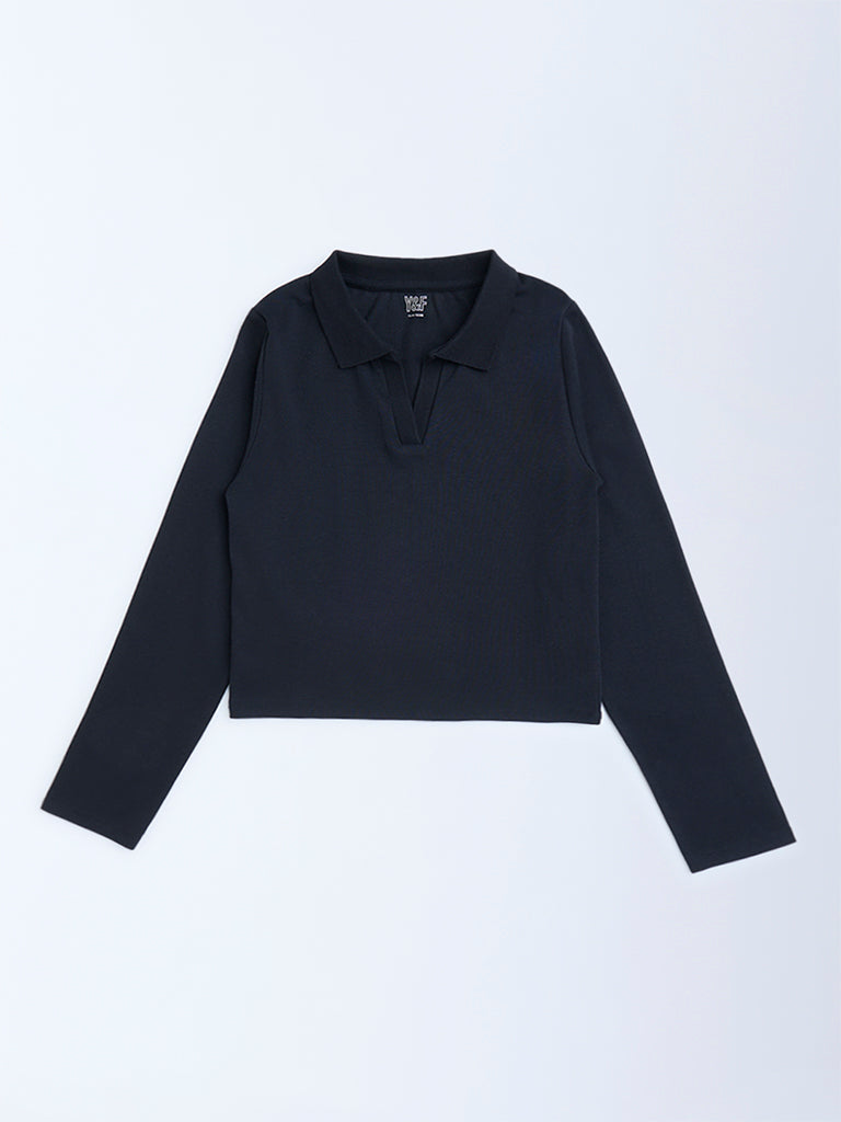 Y&F Kids Black Cotton-Blend Top