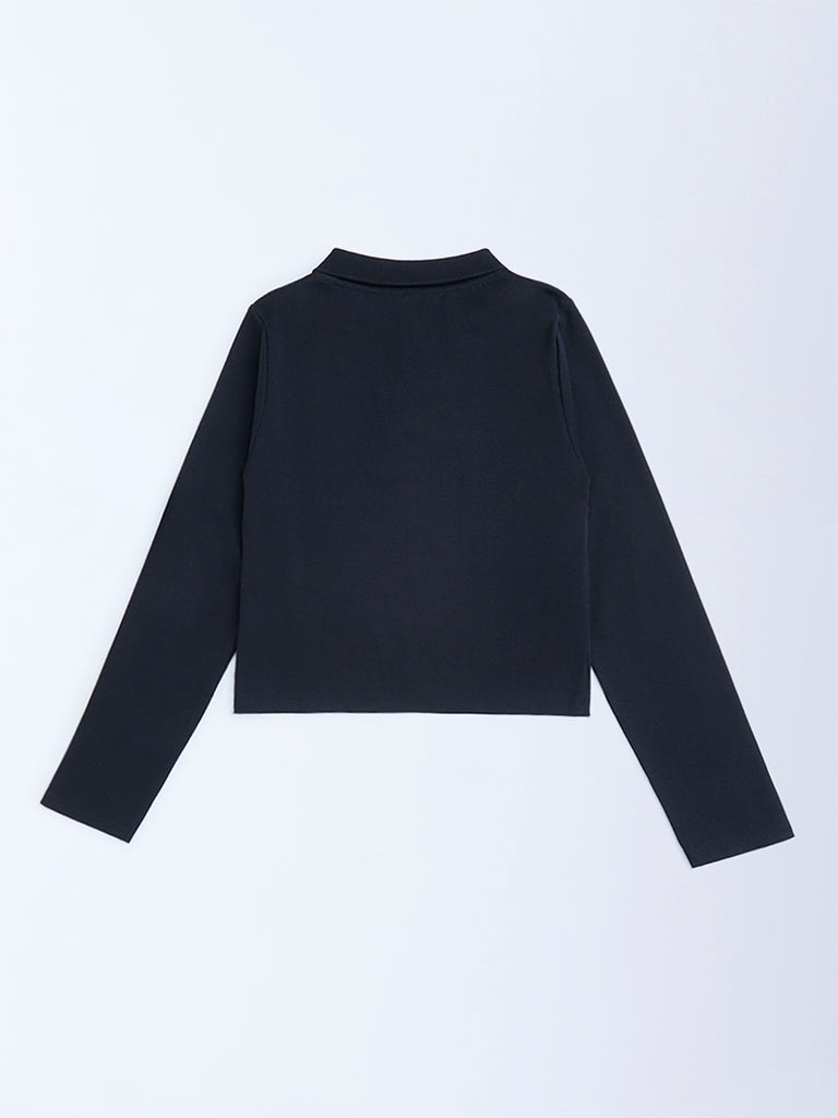 Y&F Kids Black Cotton-Blend Top - Image 3