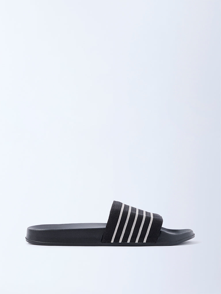 SOLEPLAY Black Stripe-Detailed Pool Slides