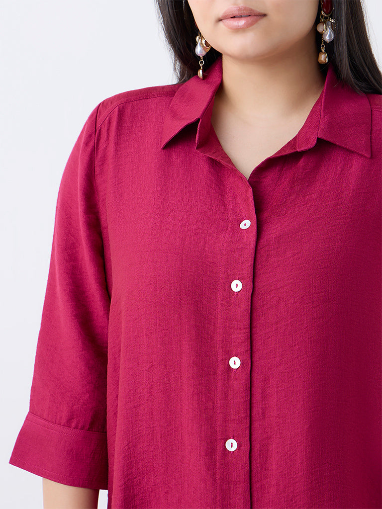 Gia Magenta Solid Shirt - Image 4