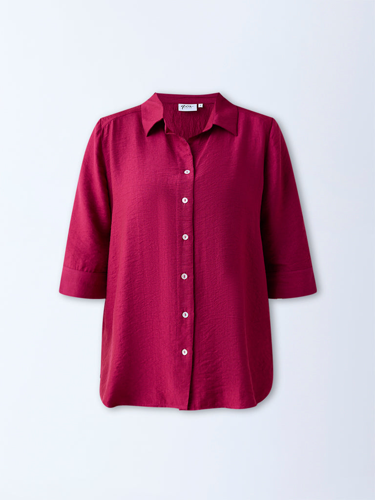 Gia Magenta Solid Shirt - Image 5