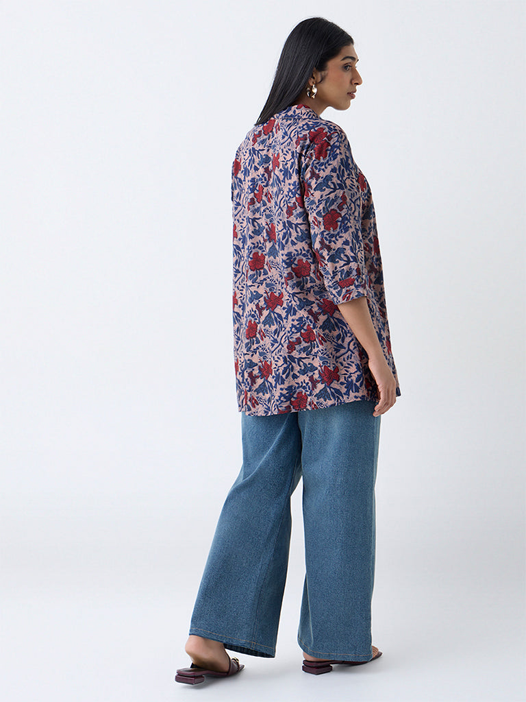 Diza Multicolour Floral Pattern Tunic - Image 4