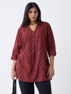 Diza Red Printed Tunic