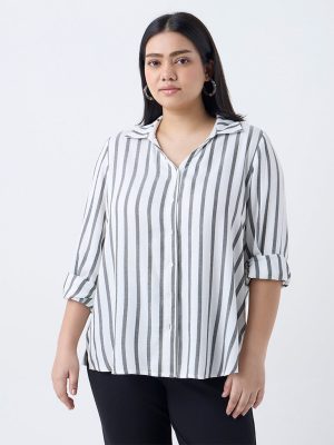 Gia White Striped Shirt