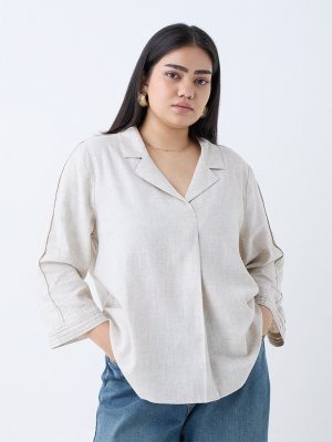 Gia Off-White Solid Shirt
