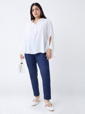 Gia Dark Blue Solid High-Rise Denim Jeggings