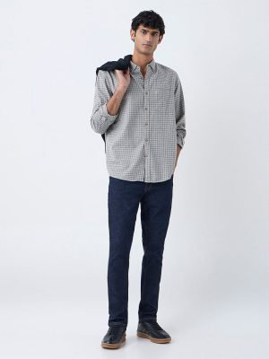 WES Casuals Multicolour Checks Relaxed-Fit Cotton Shirt
