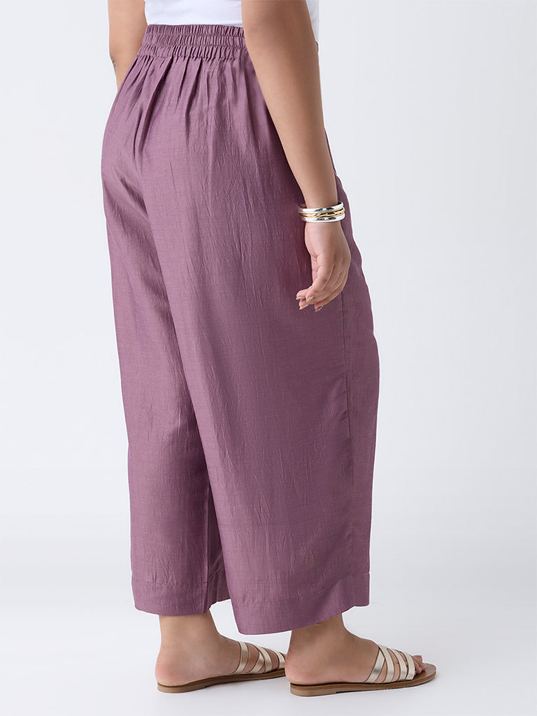 Diza Mauve Solid Pants - Image 4