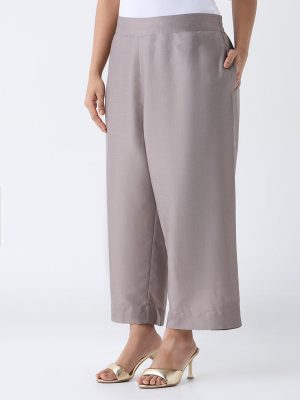 Diza Taupe Solid Pants