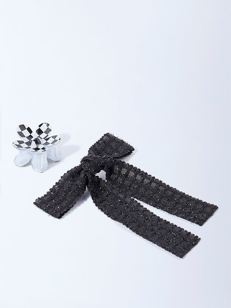 Studiowest Black Flower Clip and Bow - Pack of 2 - Image 2