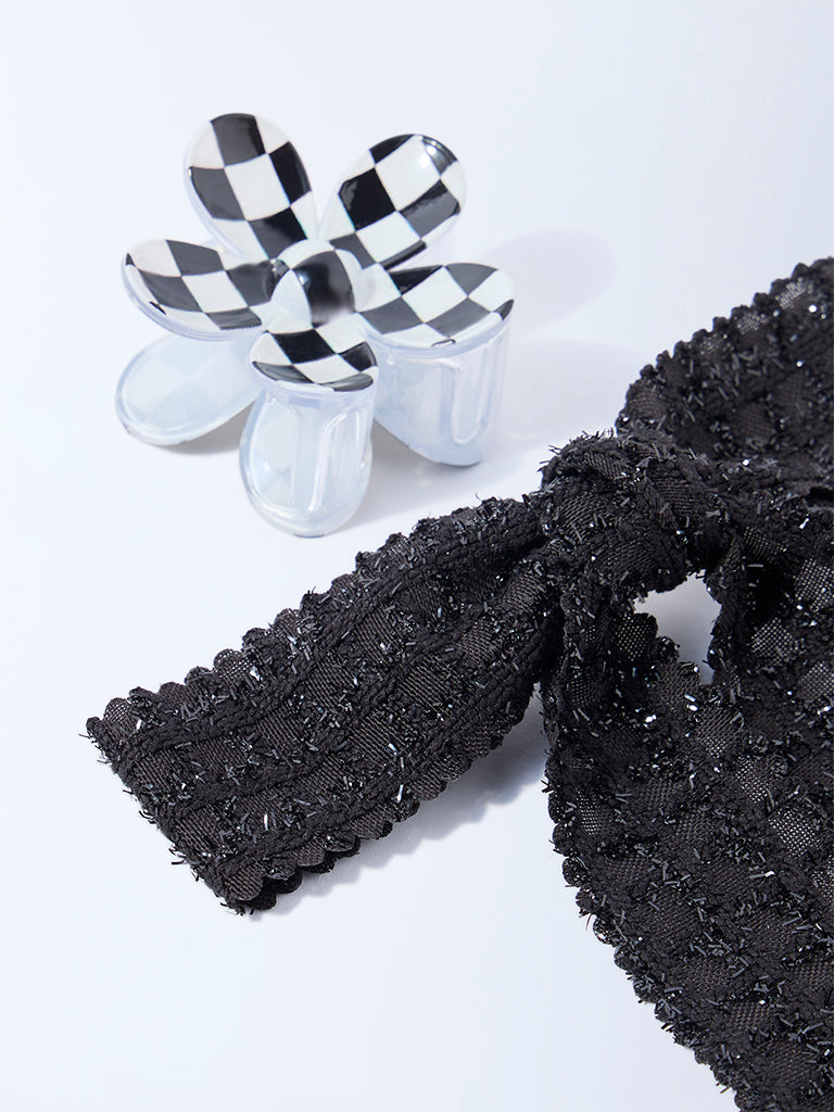 Studiowest Black Flower Clip and Bow - Pack of 2 - Image 3