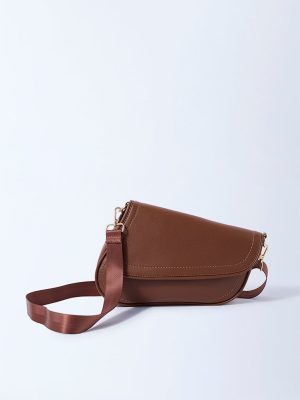 Westside Brown Asymmetric Sling Bag