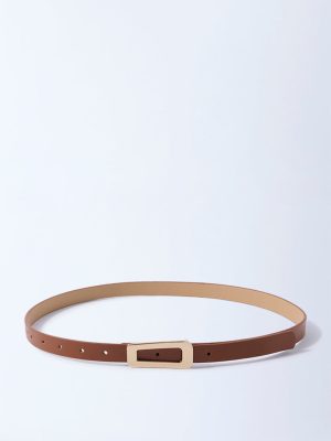 Westside Accessories Tan Triangle Buckle Belt