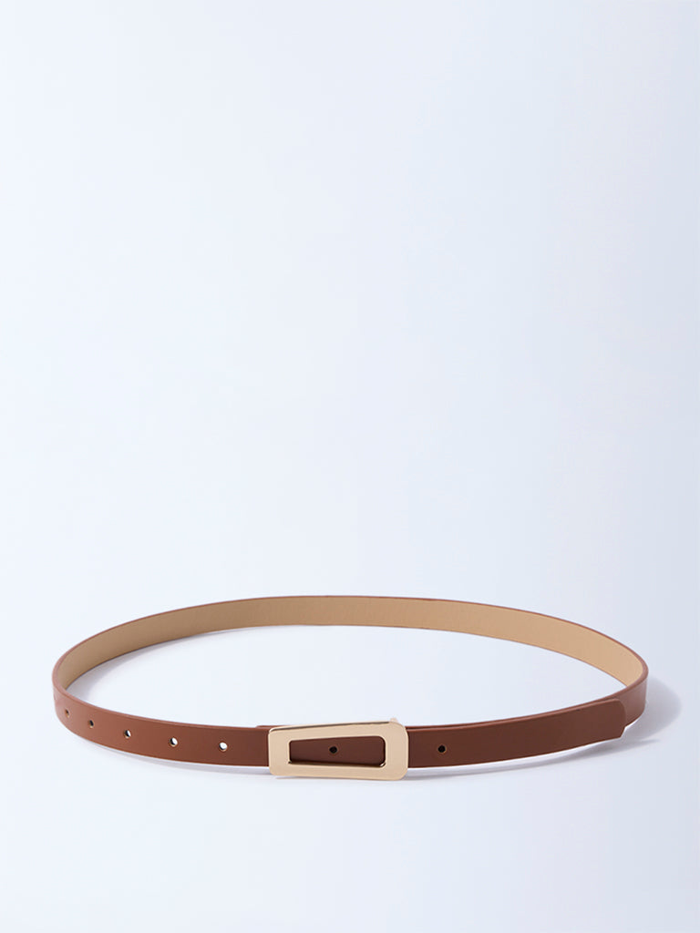 Westside Accessories Tan Triangle Buckle Belt