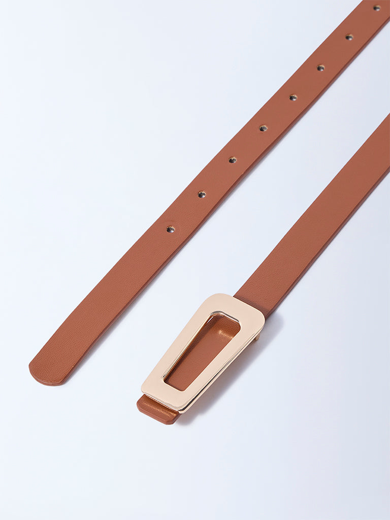 Westside Accessories Tan Triangle Buckle Belt - Image 3