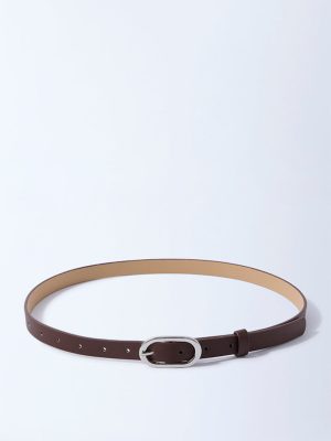 Westside Accessories Brown Oval Buckle Belt