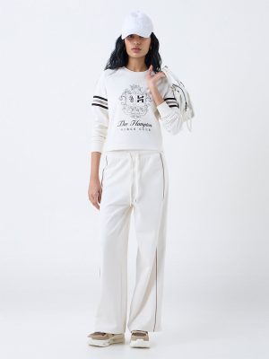 Studiofit Off-White High-Rise Cotton-Blend Pants